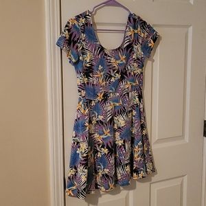forever 21 skater dress L tropical print